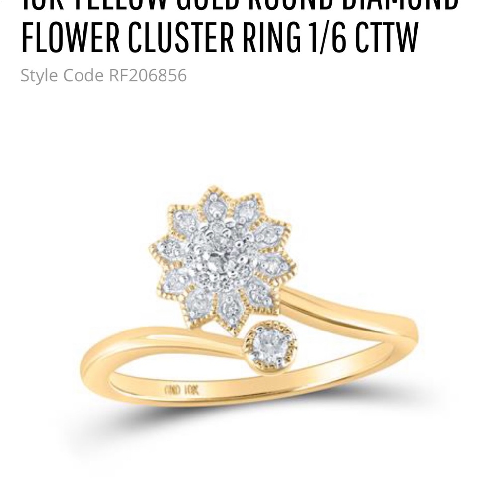 10K YELLOW GOLD ROUND DIAMOND PROMISE RING NOT CZ! - Picture 5 of 5